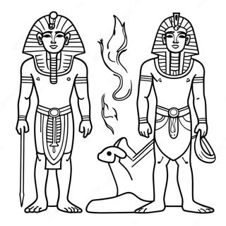 Egyptiska gudar färgläggningssida | Egyptiska Gudar målarbild