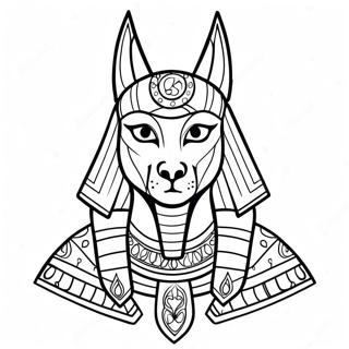Färgglad Anubis färgläggningssida | Egyptiska Gudar målarbild