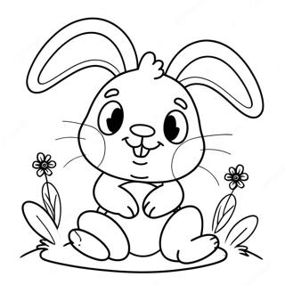 Cute Easter Bunny Coloring Page | Cute Easter coloring page