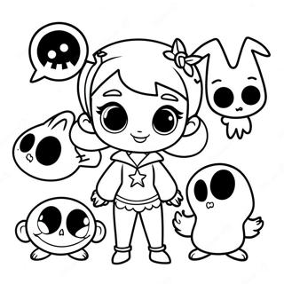 Vampirina with Spooky Friends Coloring Page | Vampirina coloring page