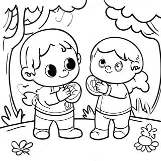 Hide and Seek Fun Coloring Page | Hide and Seek coloring page