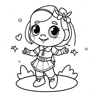 Piper Rockelle with Sparkling Background Coloring Page | Piper Rockelle coloring page
