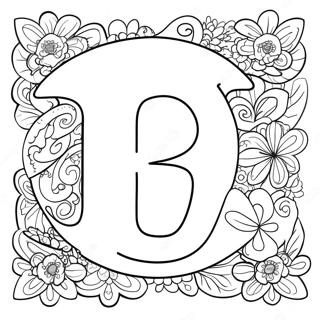 Lucky Number 13 Coloring Page | Number 13 coloring page