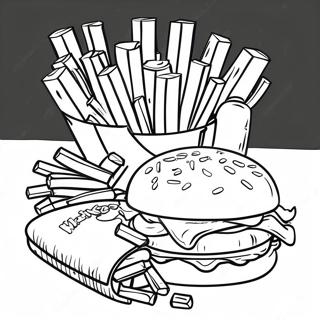 Whataburger with Fries Coloring Page | Whataburger coloring page