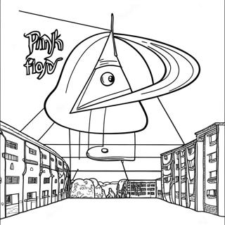 Colorful Pink Floyd Album Cover Coloring Page | Pink Floyd coloring page