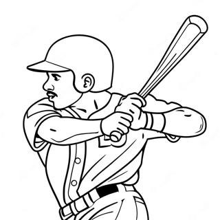 Mookie Betts Swinging Bat Coloring Page | Mookie Betts coloring page