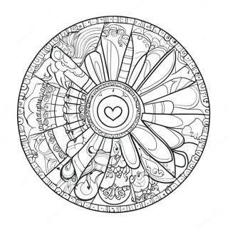 Color Wheel with Vibrant Colors Coloring Page | Color Wheel coloring page