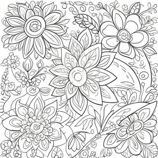 Scandinavian Folk Art Floral Pattern Coloring Page | Scandinavian Folk Art coloring page