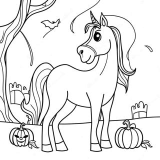 Halloween Horse Coloring Page | Halloween Horse coloring page