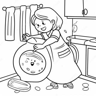 Fun Household Chores Coloring Page | Chores coloring page