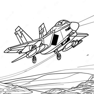 F14 Tomcat in Flight Coloring Page | F14 Tomcat coloring page