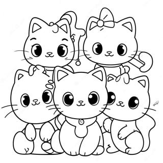 Charmmy Kitty with Friends Coloring Page | Charmmy Kitty coloring page