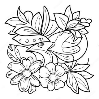Hawaiian Decorations Coloring Page | Hawaiian Decorations coloring page