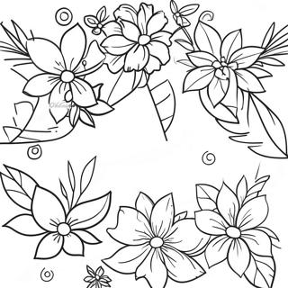 Tropical Flower Garland Coloring Page | Hawaiian Decorations coloring page
