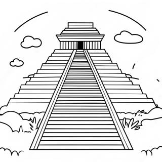 Ancient Ziggurat Coloring Page | Ziggurat coloring page