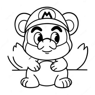 Tanooki Mario Coloring Page | Tanooki Mario coloring page