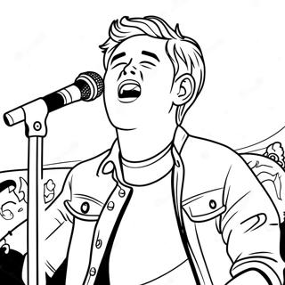 Niall Horan Singing on Stage Coloring Page | Niall Horan coloring page