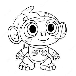 Cute Toy Story Alien with Big Eyes Coloring Page | Toy Story Alien coloring page