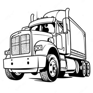 Big Mack Truck on the Road Coloring Page | Cars Mack coloring page