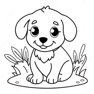 Cute Puppy Coloring Page | Easy Cute Puppy coloring page