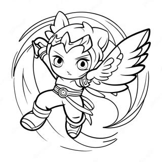 Dynamic Valkyrie Beyblade in Action Coloring Page | Valkyrie Beyblade coloring page