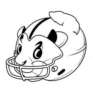 Bucky Badger with a Football Coloring Page | Bucky Badger coloring page