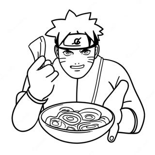 Naruto Eating Delicious Ramen Coloring Page | Naruto Eating Ramen coloring page