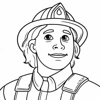 Brave Firefighter Coloring Page | First Responder coloring page