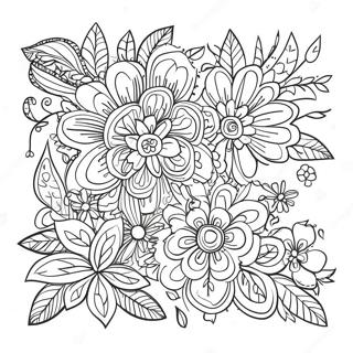 Bullet Journal Floral Doodle Coloring Page | Bullet Journal coloring page