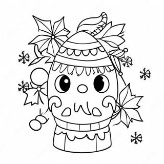 Festive Piñata with Christmas Decorations Coloring Page | Christmas in Mexico coloring page
