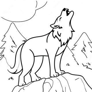 Majestic Howling Wolf Coloring Page | Mythical Wolf coloring page