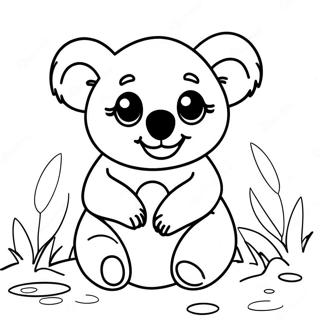 Cute Koala Bear Coloring Page | Australian Animal coloring page