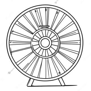 Page à colorier roue tournante colorée de la roue de la fortune | Page de coloriage Roulette de la Fortune
