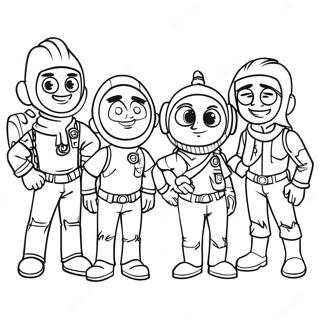 Firebuds Team Adventure Coloring Page | Firebuds coloring page