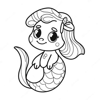 Cute Merpup with Sparkling Tail Coloring Page | Merpup coloring page