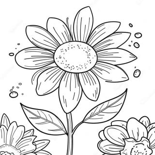 Colorful Flower Seed Coloring Page | Preschool Seed coloring page