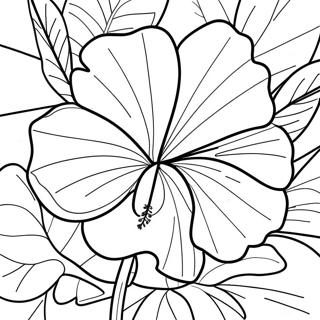 Tropical Hibiscus Coloring Page | Hibiscus coloring page
