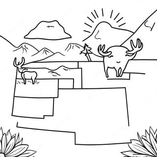 Wyoming State Outline Coloring Page | Wyoming coloring page