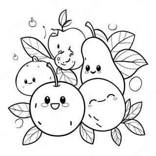 Page à colorier Fruit de l'Esprit joyeux | Page de coloriage Fruit de l'Esprit