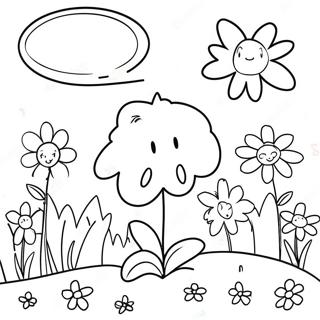 Bam Bams bunter Blumengarten Ausmalbild | Garten von Bam Bam Ausmalbild