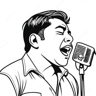 Chino Moreno Singing Coloring Page | Deftones coloring page