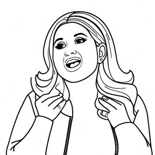 Meghan Trainor Singing on Stage Coloring Page | Meghan Trainor coloring page