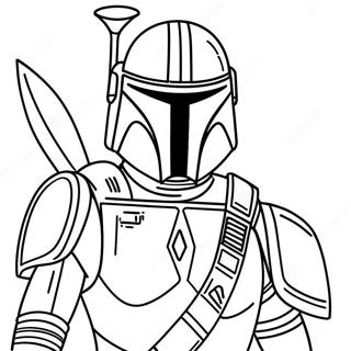 Star Wars Mandalorian Coloring Page | Star Wars Mandalorian coloring page