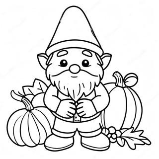 Thanksgiving Gnome Coloring Page | Thanksgiving Gnome coloring page