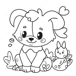 Puzzle Coloring Page with Cute Animals | Puzzle coloring page