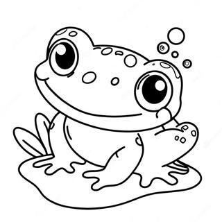 Cute Frog Tadpole Coloring Page | Frog Life Cycle coloring page