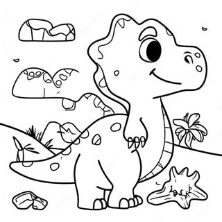 Fun Puzzle Coloring Page with Dinosaurs | Puzzle coloring page