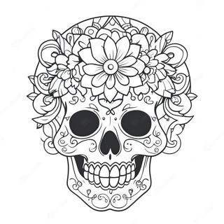 Pastel Goth Skull Coloring Page | Pastel Goth coloring page