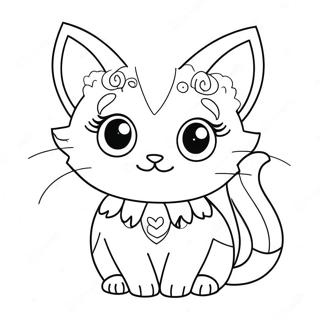 Cute Pastel Goth Cat Coloring Page | Pastel Goth coloring page