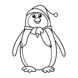 Christmas Penguin Coloring Page | Christmas Penguin coloring page
